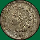 1859 Indian Head Cent Almost Uncirculated AU Coin, Cleaning #49709
