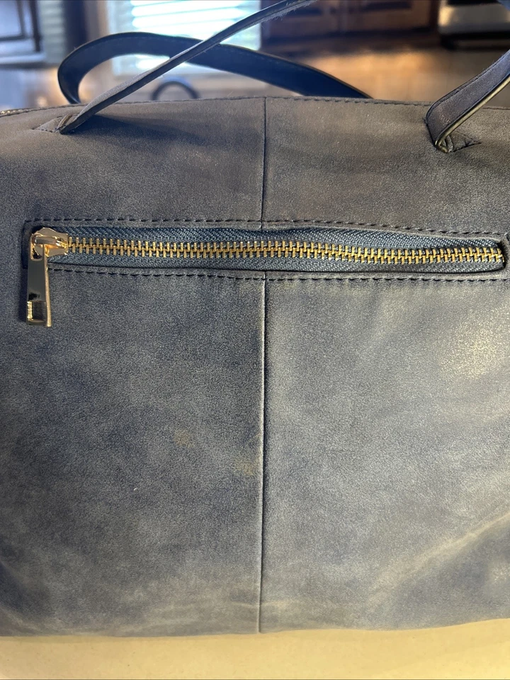 "Bolso de mano/cartera de hombro azul con doble correa de calidad con doble asa aprox. 12x10""" Foto 2 de 4