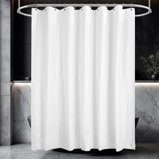 White Shower Curtain Liner, 72" x 72" White Bathroom Shower Showroom Curtain
