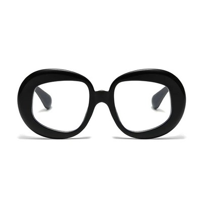 Runde Damenbrille Übergrößer Gestreift Rot Grün Kunststoff Rahmen Modisch