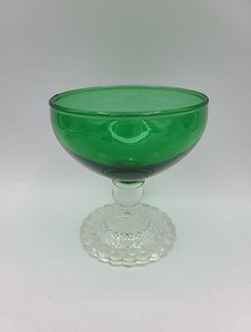 Anchor Hocking Forest Green Bubble Footed Sherbet Glass