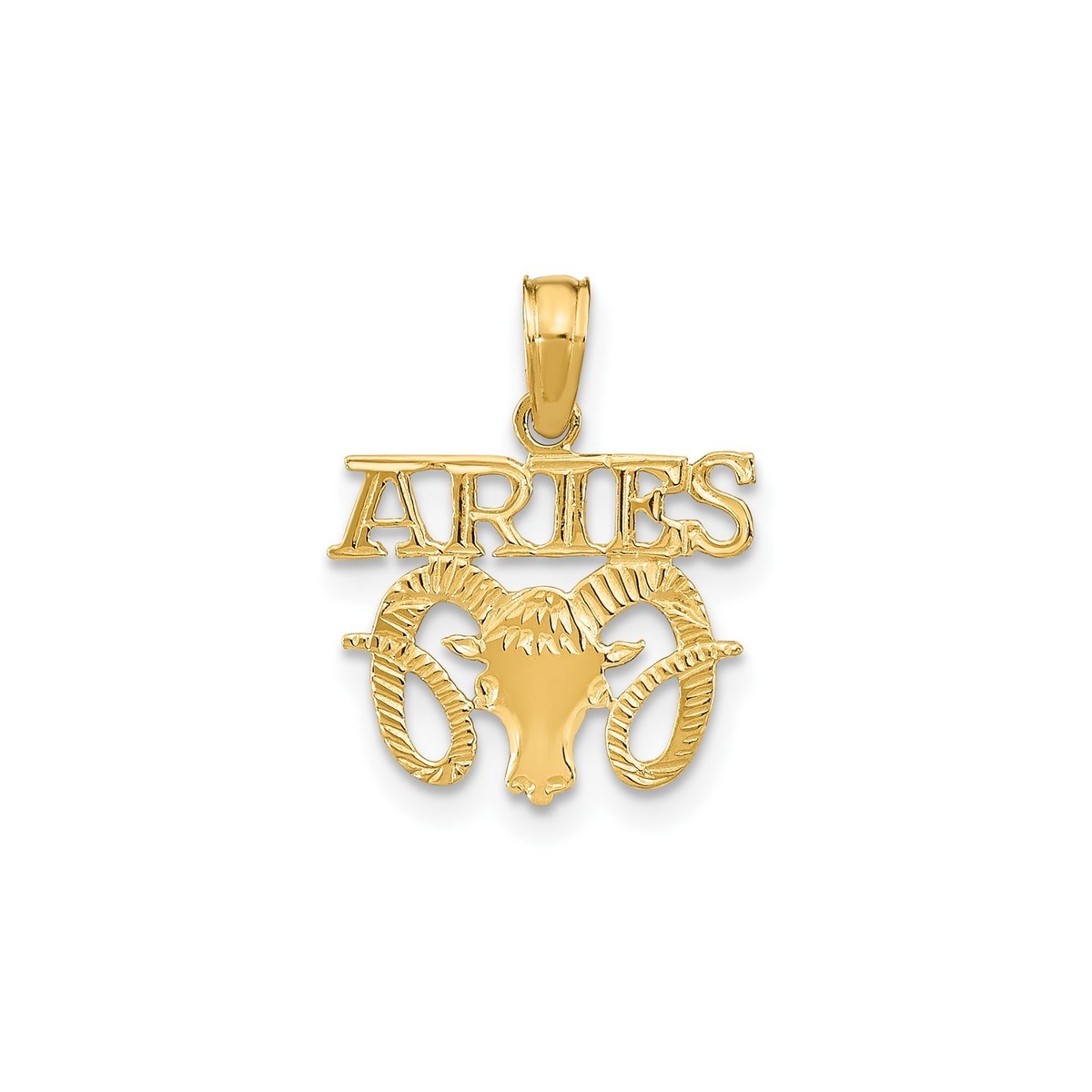 10k Yellow Gold Aries Zodiac Pendant Ram Head Fire Sign Astrology Charm  Unisex