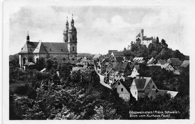Postcard Gößweinstein (91327), Franconian Switzerland, view from Kurhaus Faust