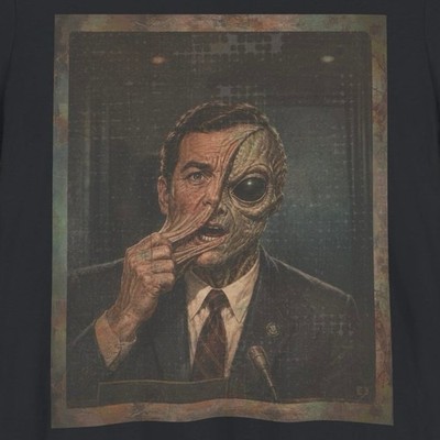 Vintage ALIEN DISCLOSURE T-Shirt, Cryptid Sci-fi Horror Shirt, Alien Mask Tee