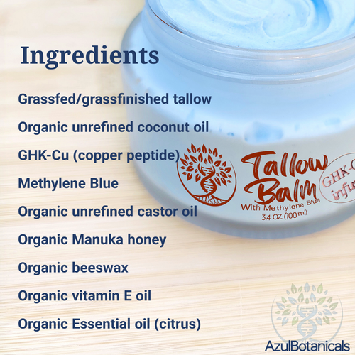Anti-aging GHK-Cu Copper Peptide, Methylene Blue infused Whipped Tallow Balm - Picture 25 of 28