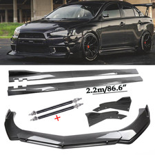 For Mitsubishi Lancer Gt Carbon Fiber Front Bumper Rear Lip Chin Spoiler Body K