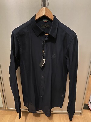 Ruck & Maul Herren Hemd Langarm Marine Blau Gr. L