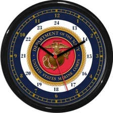 12.25" US Marines 24 Hour Wall Clock Military Patriotic Service Gift 0724
