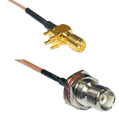 RG178 RP-SMA Female PCB Tall to TNC FEMALE BULKHEAD Coax RF Cable USA-Ship