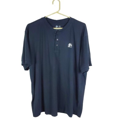Taco Bell Employees Shirt Mens 2XL Black Henley Short Sleeve Dripping Logo