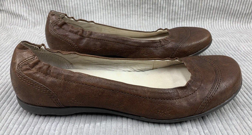 Zapatos mocasines cómodos de ballet sin cordones marrón paladio para mujer talla US 6,5 Foto 2 de 4