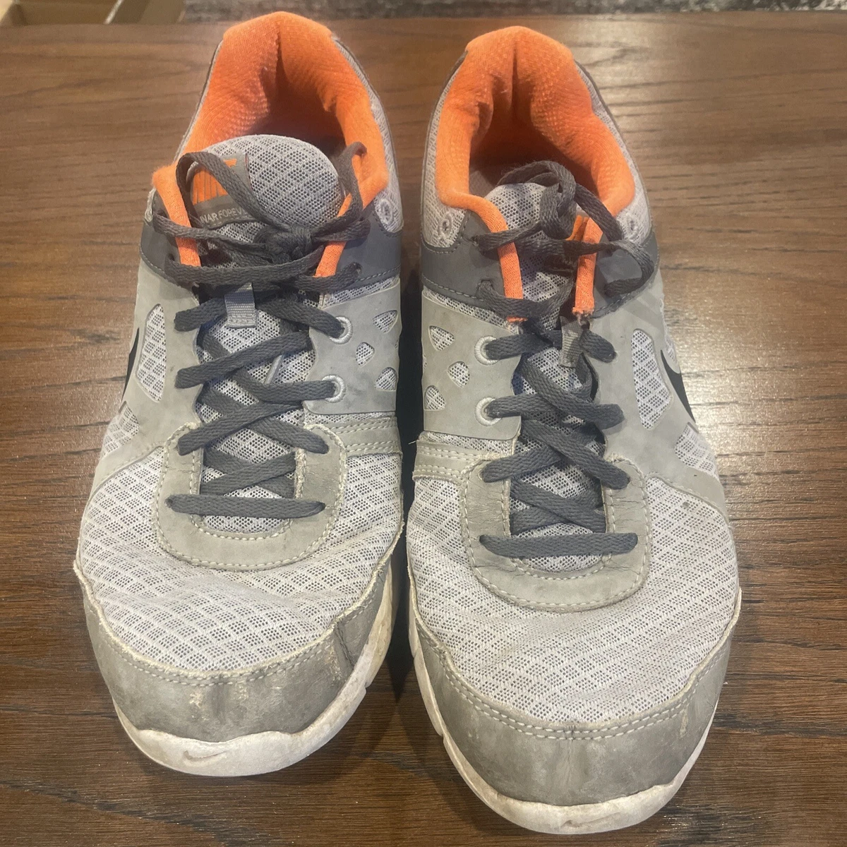 Nike Men s Size 10 Lunarlon Low Black Grey Orange Shoes 1415 eBay