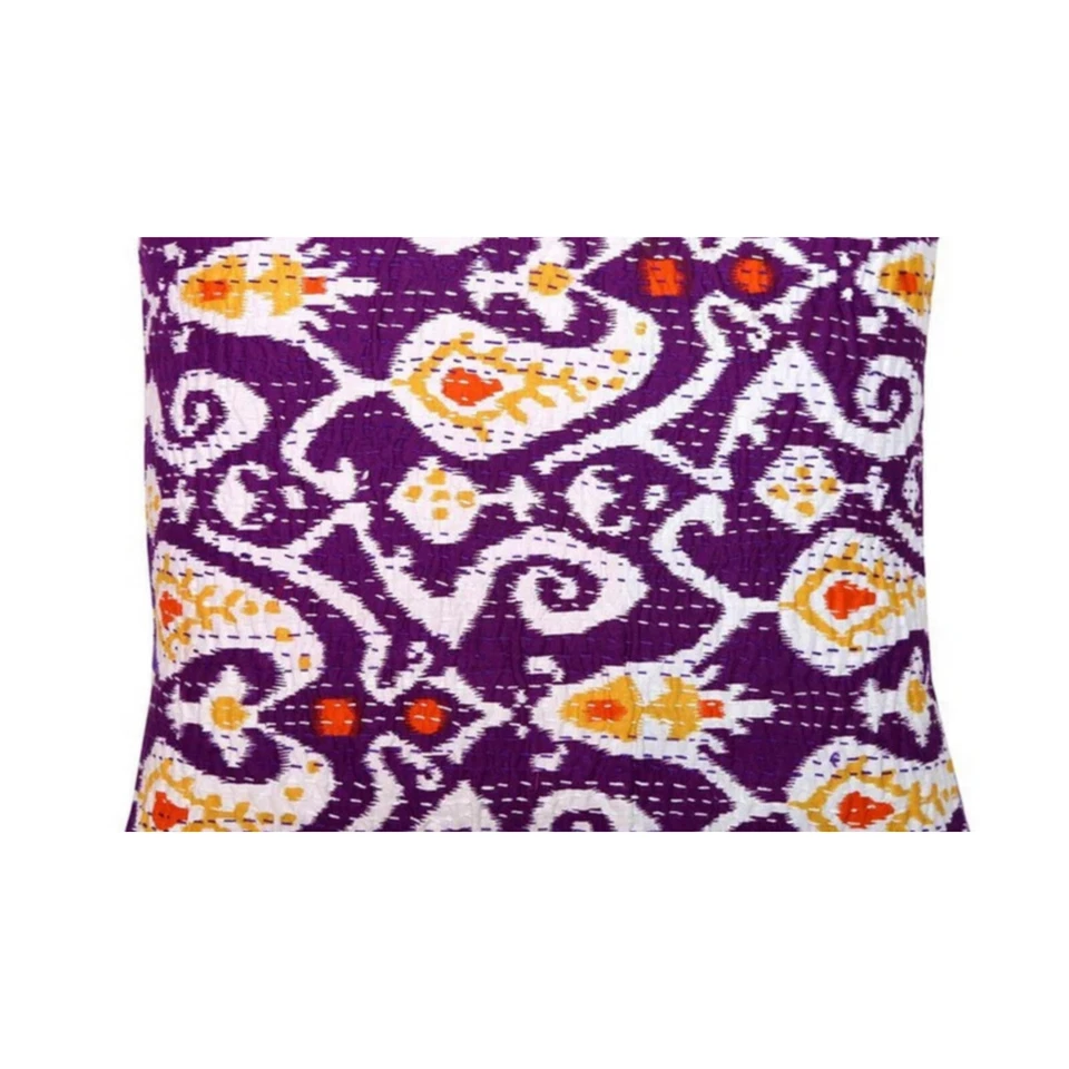 индийский ручной работы хлопок kantha подушка чехол винтажный бросить подушка чехол декор - Изображение 3 из 4