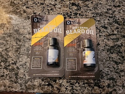 Lot Of (2) DUKE CANNON - BEST DAMN BEARD OIL - REDWOOD Scented .5 FL. OZ.