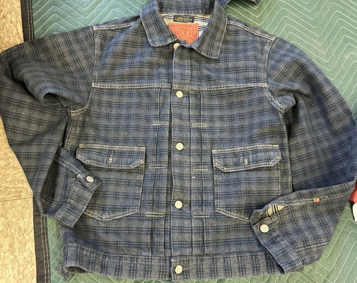 Double RL RRL Men's Navy Jacpuard denim jacket limited edition s