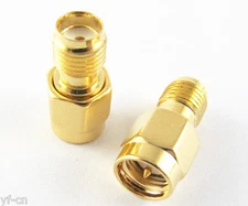 10pcs SMA Male to SMA Female Straight RF Coaxial Adapter Connector Gold Plated