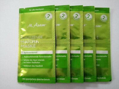 5x M. Asam: Schützende Matcha-Maske + Aprikosenkernöl (5 Pack=10 Anwendungen)