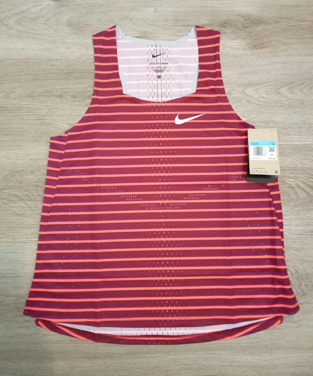 Striped running clearance singlet