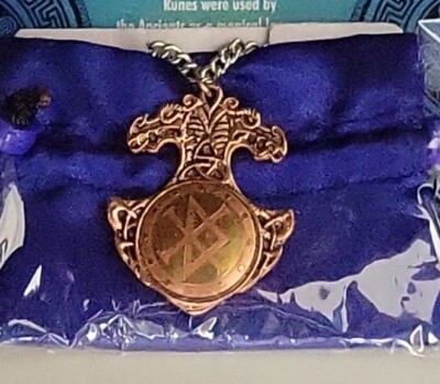 Achieve Ambitions  Bindrune Charm  Pendant Necklace with   Chain  BR6