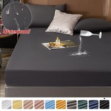 Waterproof Elastic Bed Cover Crystal Mattress Cover Solid Color Fitted Bed Sheet