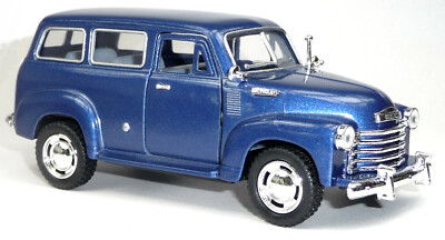 1950 Chevrolet Suburban Carryall Sammlermodell 12,2 cm blau metallic KINSMART