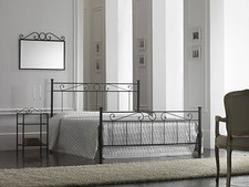 Letto Matrimoniale In Ferro ROMA Nero Grafite, Avorio, Verde