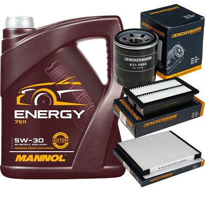 DENCKERMANN Inspektionspaket MANNOL Energy 5W-30 5L für Hyundai i20 Active 1.0