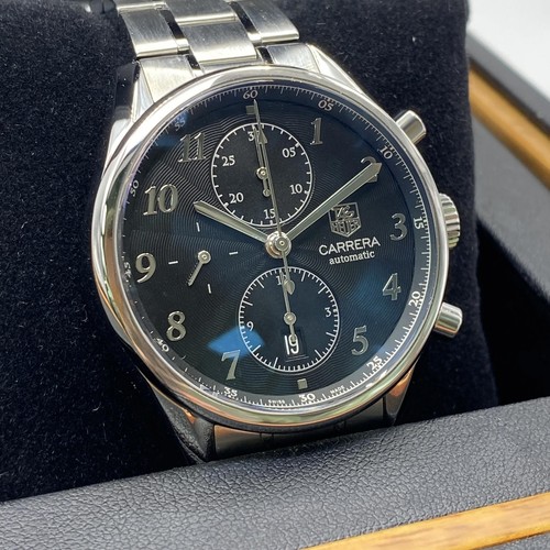 TAG Heuer Carrera Heritage Cadran Noir Acier Automatique Hommes Montre - Photo 2 sur 9