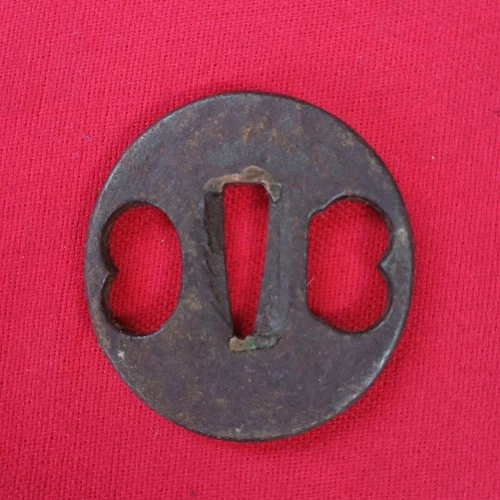 Japanese Antique Tsuba of Katana Samurai Sword Guard Iron Rare Design 66-D37 - Picture 1 of 5