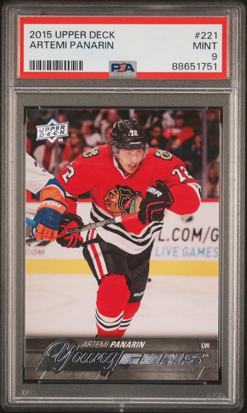 2015 Upper Deck Artemi Panarin #221 PSA 9 Young Guns Rookie RC