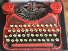 Smith Corona Model No. 4 Portable Typewriter Red Vintage 1920 s  thumbnail