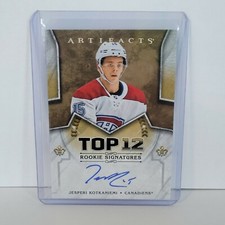 2019-20 Upper Deck Artifacts Hockey Top 12 Rookie Signatures Jesperi Kotkaniemi.