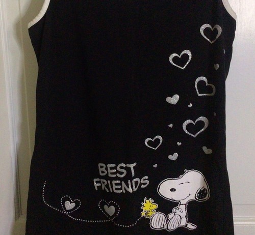 Peanuts Snoopy Best Friends Nightgown Night Gown Youth Medium Sleeveless - Picture 5 of 19