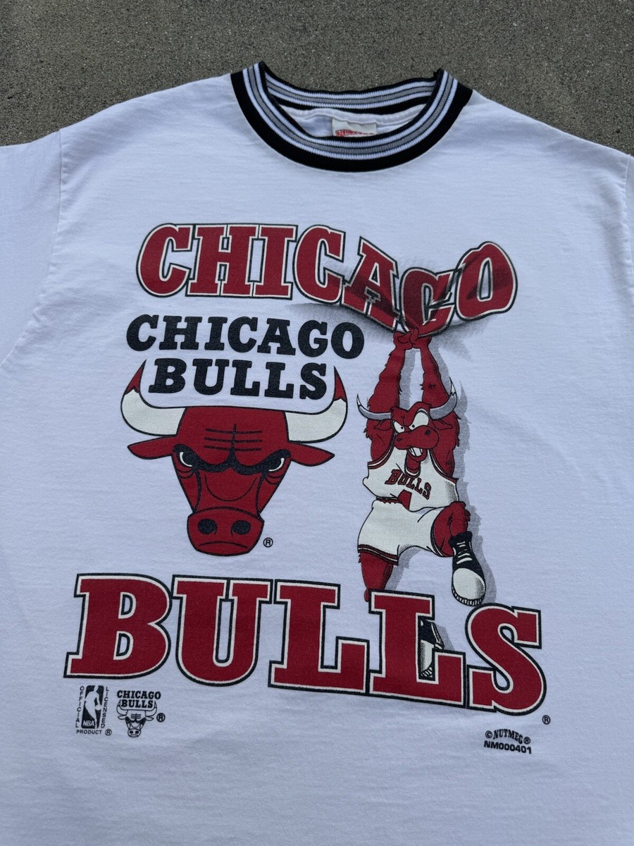 Vintage 90s Chicago Bulls Nutmeg Benny The Bull Mascot T-Shirt
