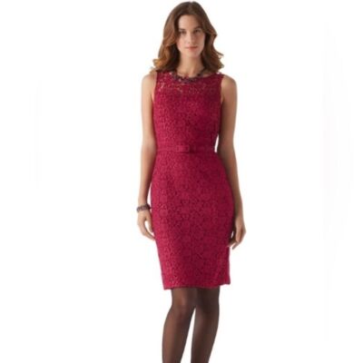 White House Black Market Cardinal Red Lace Dress - Size 6 | eBay