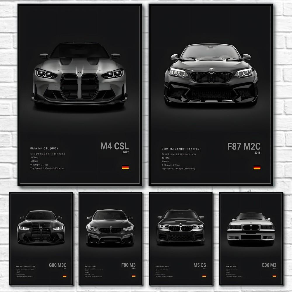 Luxury Black Sports Car F80 M3 M4 M5 Z8 G80 Cool Poster for Home