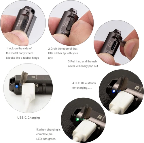 Rovyvon A3 Gen 4 Keychain Flashlight Super Bright 650 Lumens USB C Rechargeable - Picture 3 of 5