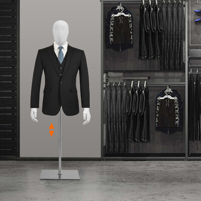 Male Mannequin Torso Manikin Dress Form 4.27-6.56ft Height Adjustable Detachable