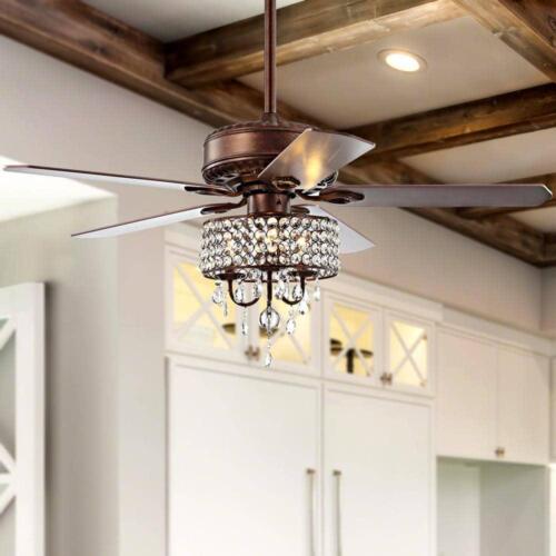JONATHAN Y Ceiling Fans W/ Lights 52" 3-Light LED Dimmable Oil Rubbed Bronze - Picture 3 of 12