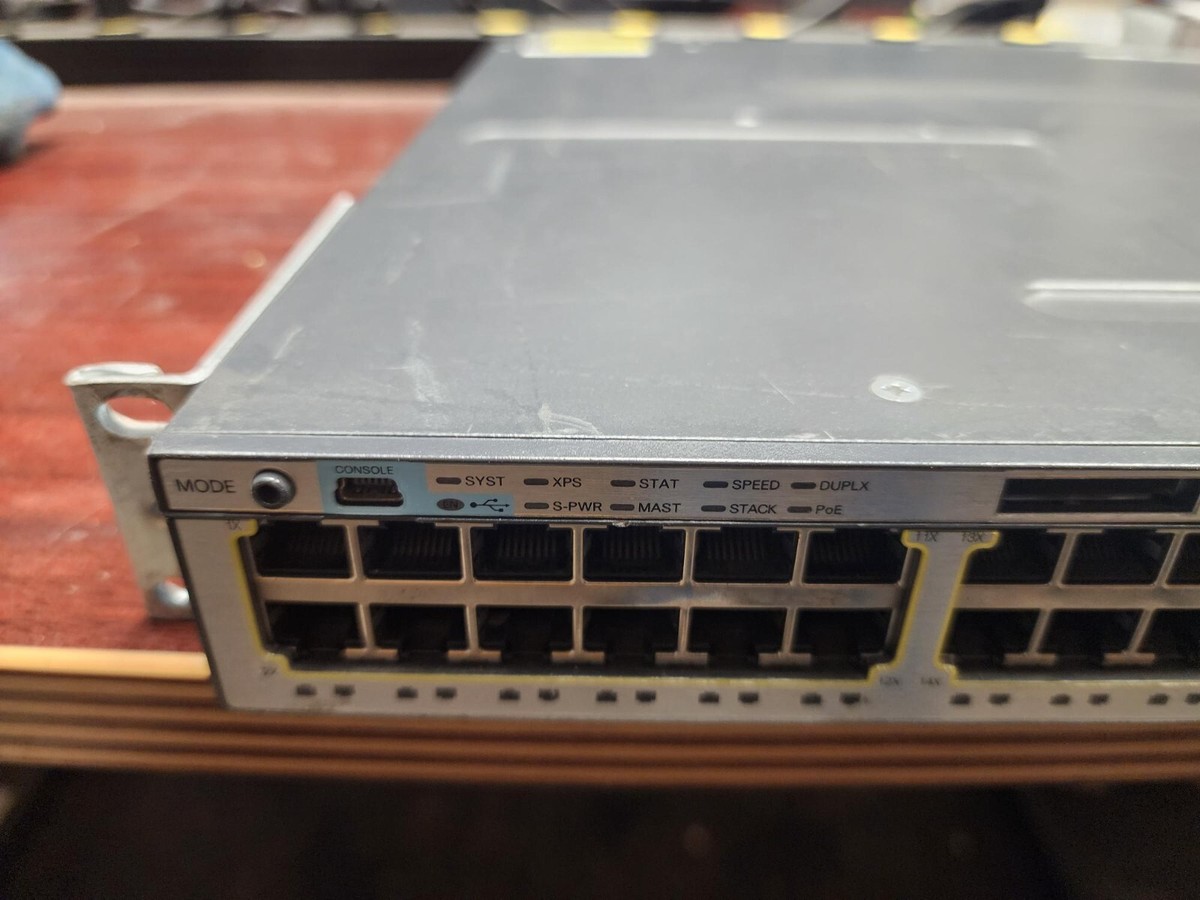 CISCO WS-C8750X-48PF-S 2289-10-1086 3750-X 2x 341-0354-02 1100W 48