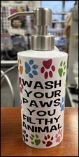 Soap Dispenser with Paw Print Design Pet Pump 18oz