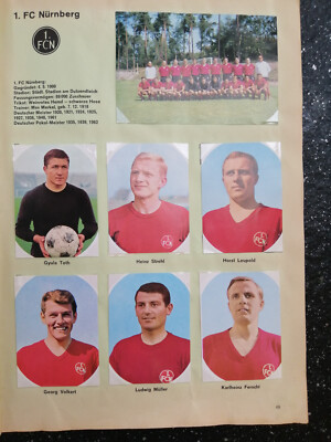 KOMPLETT 1. FC NÜRNBERG - 19 UNGEKLEBTE BILDER EIKON KÖNIG FUSSBALL 1967/68