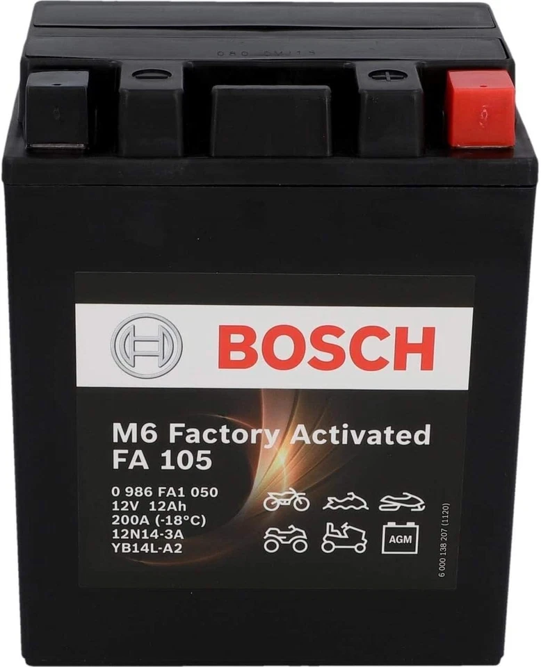 Batterie Bosch GEL YB14L A2 B2 FA105 12 V 12 Ah Noir HONDA CB 1100 F R 750 900