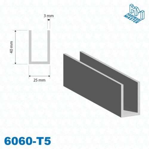 Aluminium Channel U Channel 6060/T5 | 6082/T6 Frame | 100mm-1000m | Various Size - Picture 12 of 19