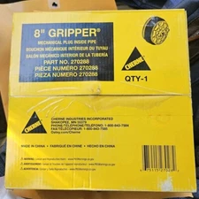 Cherne 270288 Inside Pipe Mechanical Gripper Plug, 8"  Free Shipping New In Box