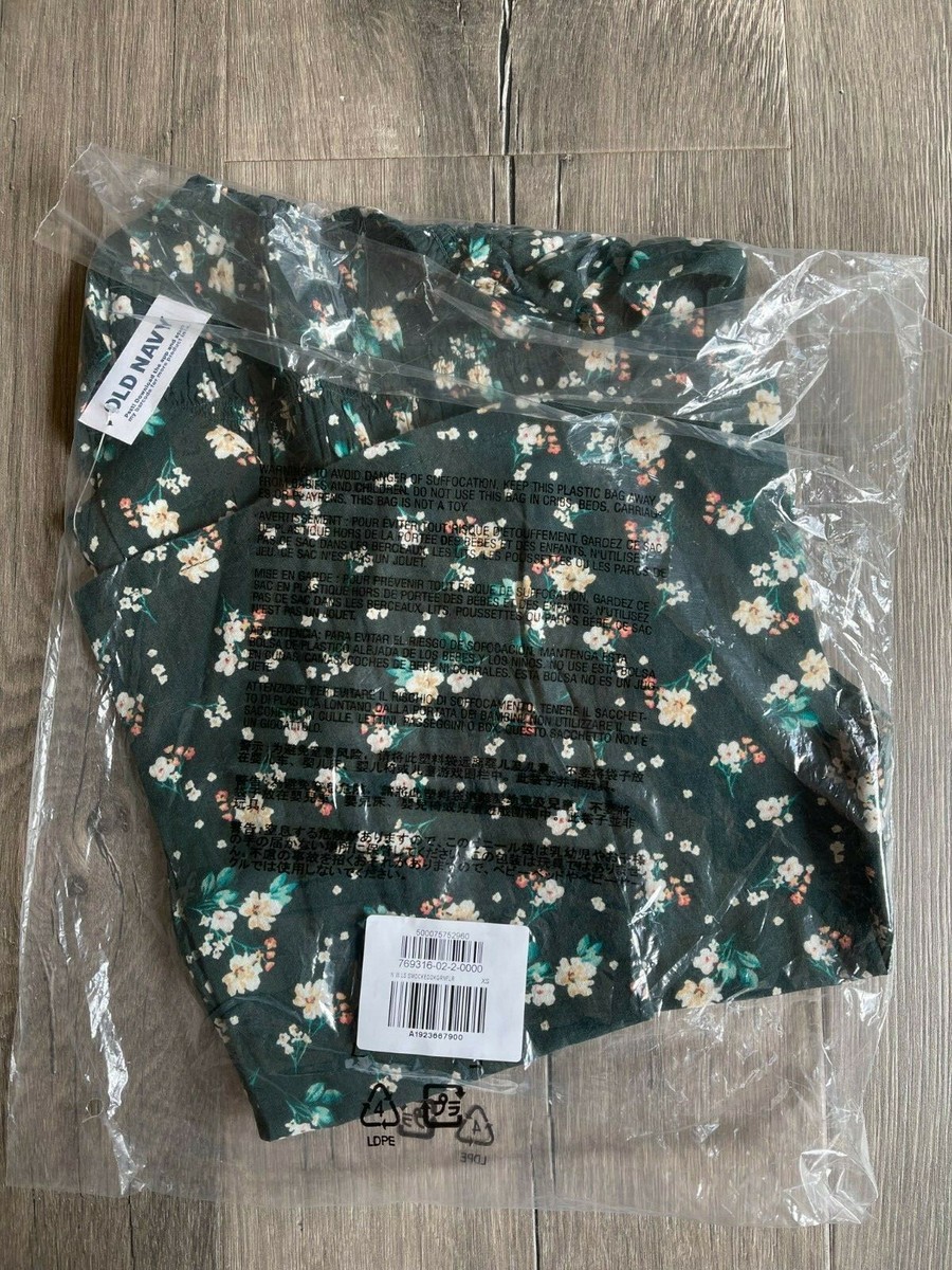 Old Navy Dark Green Spring Floral Smocked Long-Sleeve Dress for Girls Size  XS