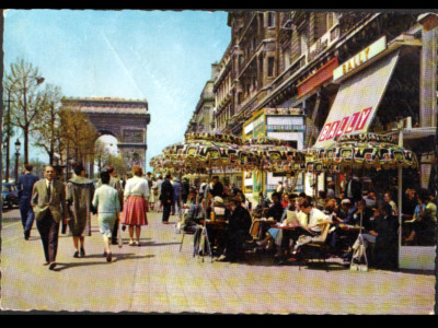 PARIS Champs Elysees / LESEPAUSE im CAFÉ-RESTAURANT ''BALLY'' 1963