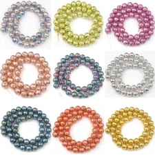 4-10mm Multicolor Volcanic Rock Lava Stone Round Loose Beads For Jewelry Making