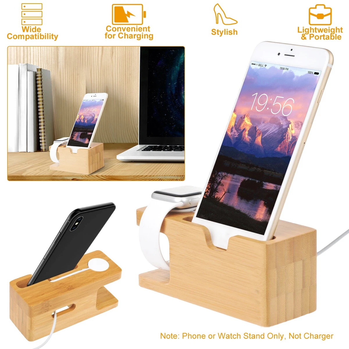 Phone Stand, Phone Holder, Mobile Phone Stand Wood Stand Wooden iPhone Dock  Station Wooden Mobile Phone Holder Smartphone Stand 