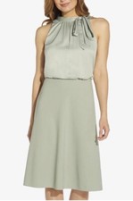 Adrianna Papell Sage Green Dress Size 8 Formal Bridesmaid Tie